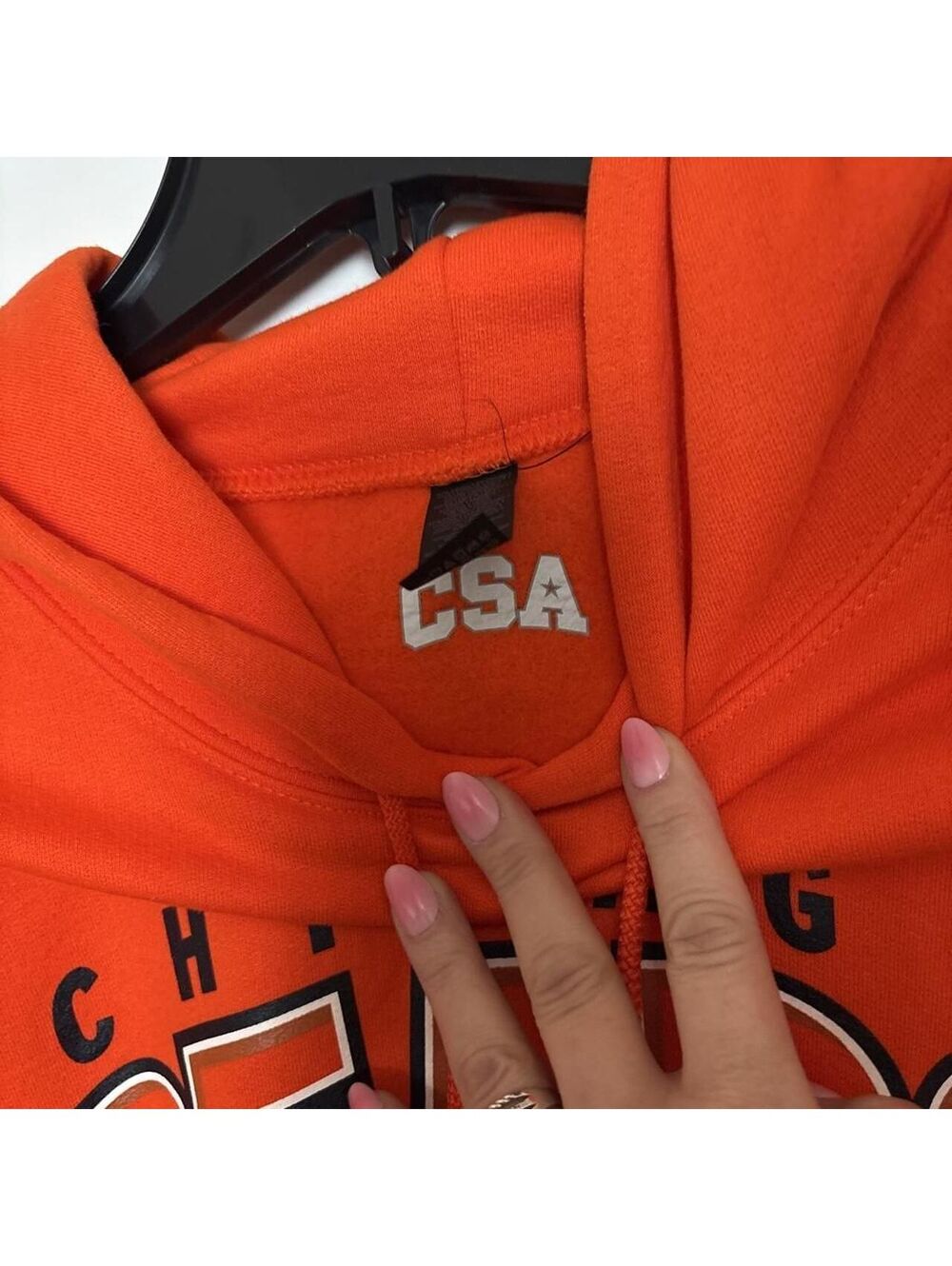 NFL CSA Chicago Bears Hoodie Mens XL Orange Pullover Sweatshirt NWT Retro Y2K - Picture 3 of 4